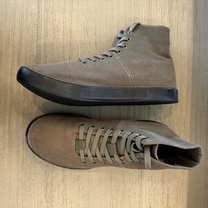 NOBULL Women 8.5 Men 7 High Top Canvas Trainers Olive Green Athletic Sneakers